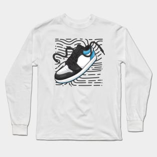 AJ 1 Black Dark Powder Blue Sneaker Long Sleeve T-Shirt